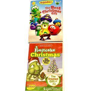 2 DVDs Veggie Tales Best Christmas Gift and Max Lucado A Fruitcake Christmas